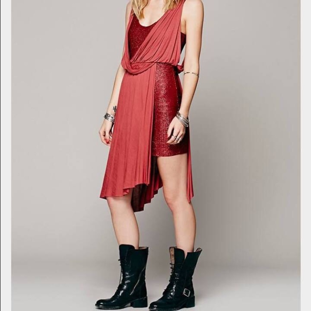 Free People Elenor Draped Contrast Dress